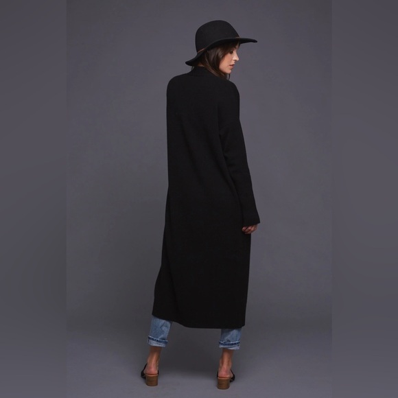 Wilfred Aritzia Black Knit Woven Crochet Layering Cardigan Robe Duster Sweater - Picture 5 of 15